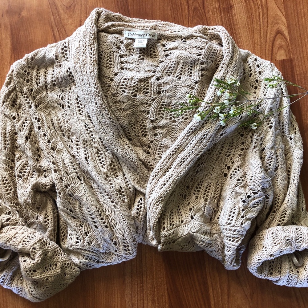 Coldwater Creek SzL beige swinging cardigan